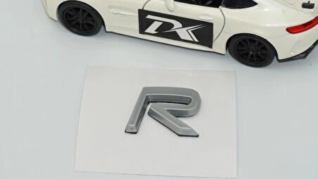 DK Tuning R Rozet Gri 2.2cm Bagaj Yazı Logo Arma Volvo ile Uyumlu