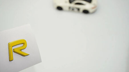 DK Tuning R Rozet Sarı 2.2cm Bagaj Yazı Logo Arma Volvo ile Uyumlu