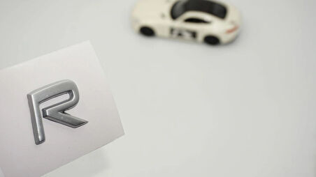 DK Tuning R Rozet Gri 2.5cm Bagaj Yazı Logo Arma Volvo ile Uyumlu