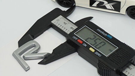 DK Tuning R Rozet Gri 2.5cm Bagaj Yazı Logo Arma Volvo ile Uyumlu