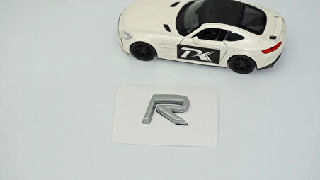 DK Tuning R Rozet Gri 2.5cm Bagaj Yazı Logo Arma Volvo ile Uyumlu