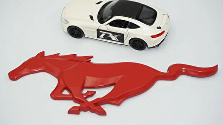 DK Tuning Ford Mustang Shelby GT Koşan At Bagaj Kırmızı Logo Arma