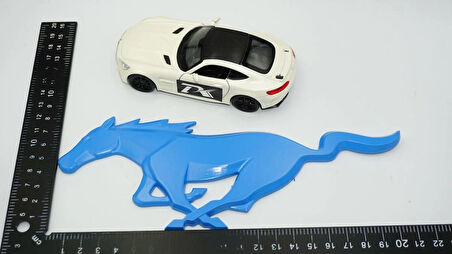 DK Tuning Ford Mustang Shelby GT Koşan At Bagaj Mavi Logo Arma
