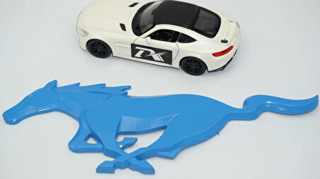 DK Tuning Ford Mustang Shelby GT Koşan At Bagaj Mavi Logo Arma