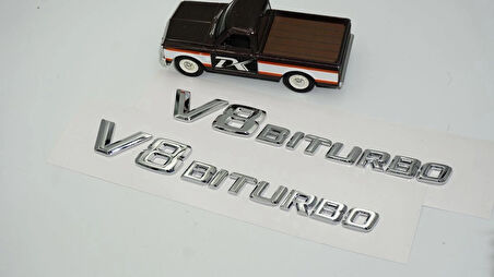 DK Tuning Benz V8 Biturbo Çamurluk Yanı Logo Amblem 2 Li Set