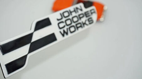 DK Tuning Mini John Cooper Works Bagaj Beyaz Siyah Yazı Logo Arma