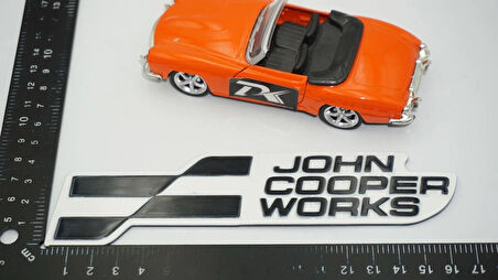 DK Tuning Mini John Cooper Works Bagaj Beyaz Siyah Yazı Logo Arma