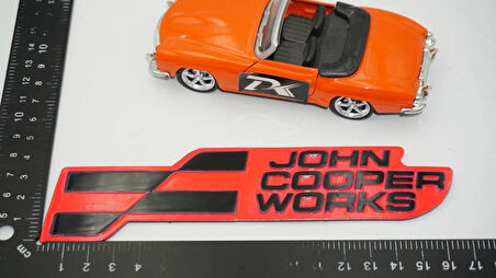 DK Tuning Mini John Cooper Works Bagaj Pembe Siyah Yazı Logo Arma