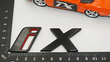 DK Tuning iX Bagaj Kırmızı Siyah ABS 3M Yazı Logo Arma Bmw İle Uyumlu