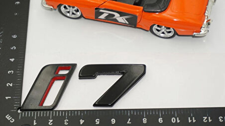 DK Tuning Yeni i7 Bagaj Siyah Kırmızı ABS Yazı Logo Bmw İle Uyumlu