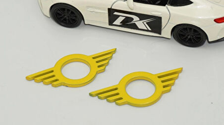 DK Tuning Mini Cooper Kapı Pimi Çerçeveleri Sarı ABS Logo Arma Seti