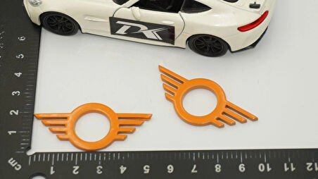 DK Tuning Mini Cooper Kapı Pimi Çerçeveleri Turuncu ABS Logo Arma Seti