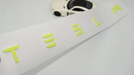 DK Tuning Tesla Model 3 Y S X Series Bagaj Fosfor Renk Uzun Yazı Logo