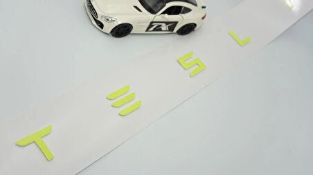 DK Tuning Tesla Model 3 Y S X Series Bagaj Fosfor Renk Uzun Yazı Logo