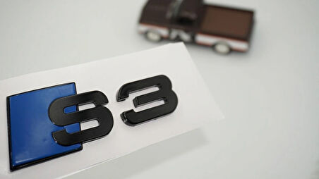 DK Tuning S3 Bagaj Siyah Mavi Yazı Logo Audi İle Uyumlu
