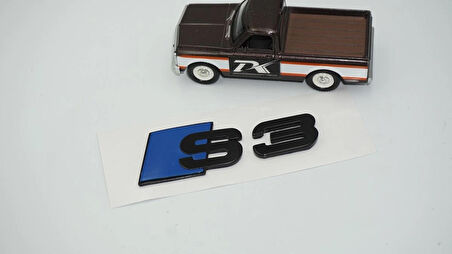 DK Tuning S3 Bagaj Siyah Mavi Yazı Logo Audi İle Uyumlu