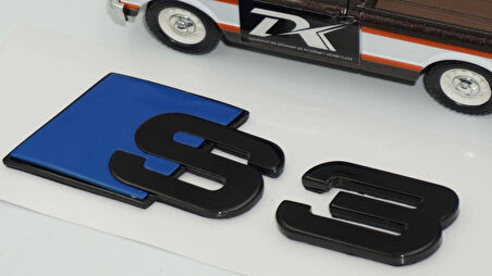 DK Tuning S3 Bagaj Siyah Mavi Yazı Logo Audi İle Uyumlu