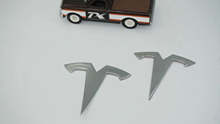 DK Tuning Tesla Model Y Logo Krom Metal Rozet Amblem Arma Seti