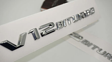 DK Tuning Benz V12 Kompressor Çamurluk Yanı Krom Logo Amblem 2 Li Set