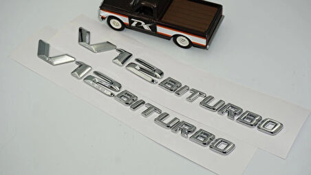 DK Tuning Benz V12 Kompressor Çamurluk Yanı Krom Logo Amblem 2 Li Set