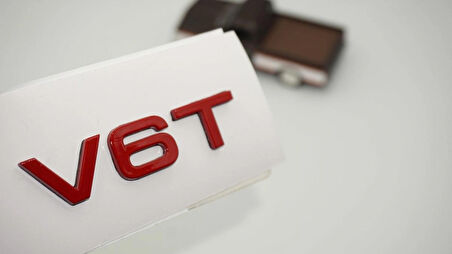 DK Tuning V6 T Kırmızı ABS Bagaj Logo Amblem Arma Audi İle Uyumlu