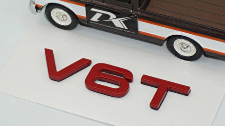 DK Tuning V6 T Kırmızı ABS Bagaj Logo Amblem Arma Audi İle Uyumlu