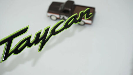 DK Tuning Porsche Taycan Yeşil Siyah ABS Yazı Logo Arma