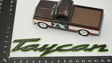 DK Tuning Porsche Taycan Yeşil Siyah ABS Yazı Logo Arma