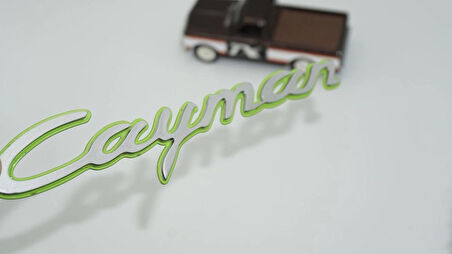 DK Tuning Porsche Cayman Yeşil Gri ABS Yazı Logo Arma