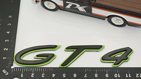 DK Tuning Porsche GT4 Green Black Yeşil Siyah ABS Yazı Logo Arma