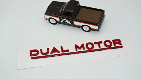 DK Tuning Tesla Dual Motor Bagaj Kırmızı Yazı Logo Arma