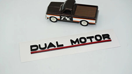 DK Tuning Tesla Dual Motor Bagaj Kırmızı Siyah Yazı Logo Arma