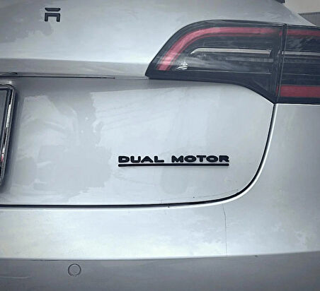 DK Tuning Tesla Dual Motor Bagaj Siyah Yazı Logo Arma