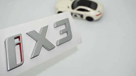 DK Tuning Yeni iX3 Bagaj Gri Kırmızı ABS Yazı Logo Bmw İle Uyumlu