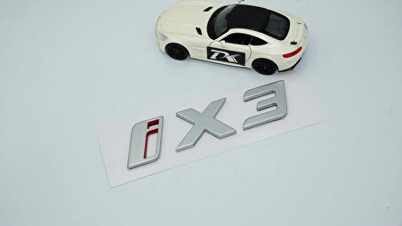DK Tuning Yeni iX3 Bagaj Gri Kırmızı ABS Yazı Logo Bmw İle Uyumlu