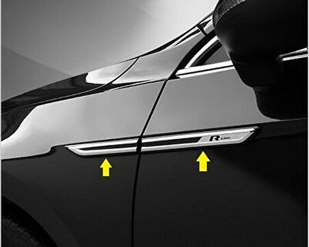 DK Tuning Volkswagen VW Passat R Line 3M 3D Yan Çamurluk Krom Bıçak Logo Arma