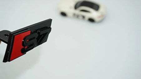 DK Tuning S7 Siyah Kırmızı Ön Panjur Logo Arma Audi İle Uyumlu