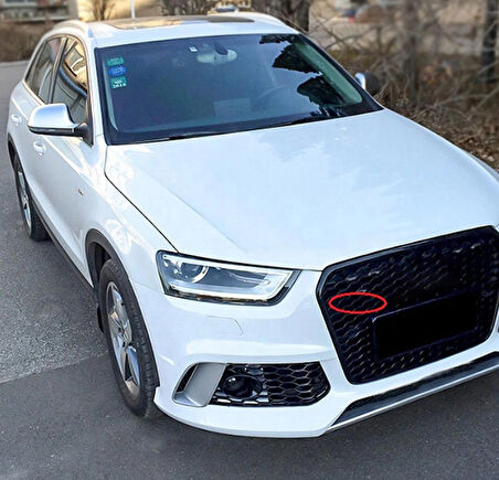 DK Tuning SQ3 Siyah Kırmızı Ön Panjur Logo Arma Audi İle Uyumlu