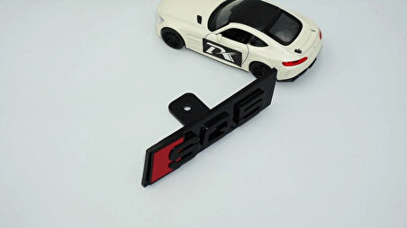 DK Tuning SQ5 Siyah Kırmızı Ön Panjur Logo Arma Audi İle Uyumlu