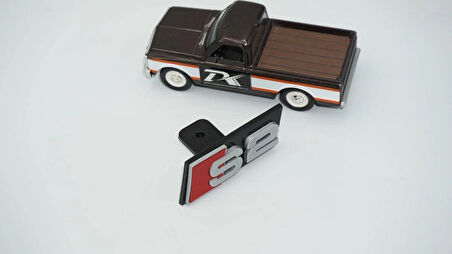 DK Tuning S2 Gri Kırmızı Ön Panjur Logo Arma Audi İle Uyumlu