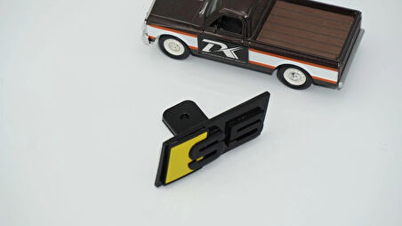 DK Tuning S5 Siyah Sarı Ön Panjur Logo Arma Audi İle Uyumlu