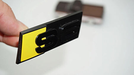 DK Tuning S6 Sarı Siyah Ön Panjur Logo Arma Audi İle Uyumlu