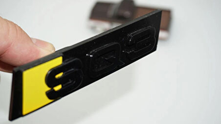 DK Tuning SQ3 Siyah Sarı Ön Panjur Logo Arma Audi İle Uyumlu