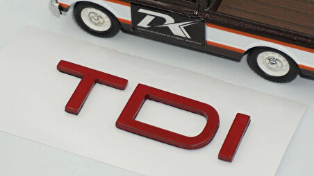 DK Tuning Audi TDi Yeni Nesil Bagaj Kırmızı ABS Yazı Logo Amblem