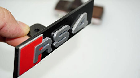 DK Tuning RS4 Gri Kırmızı Ön Panjur Logo Arma Audi İle Uyumlu