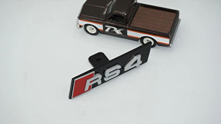 DK Tuning RS4 Gri Kırmızı Ön Panjur Logo Arma Audi İle Uyumlu