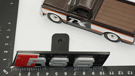 DK Tuning RS6 Gri Kırmızı Ön Panjur Logo Arma Audi İle Uyumlu