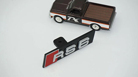 DK Tuning RS6 Gri Kırmızı Ön Panjur Logo Arma Audi İle Uyumlu