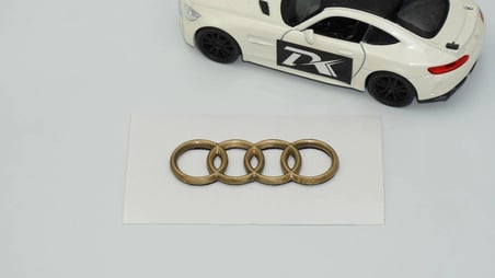 DK Tuning Direksiyon Gold Sarı Logo Arma Audi İle Uyumlu