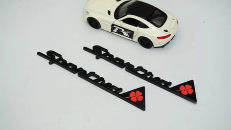 DK Tuning Alfa Romeo Sportiva Yonca Siyah Kırmızı Logo Amblem Arma Seti